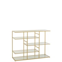 J-Line Console Ijzer/Glas Goudkleurig
