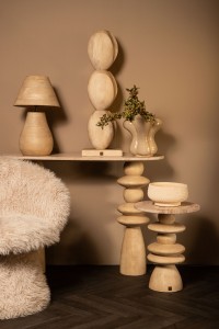 Kodey Natural Mango Wood Circle Shaped Statue