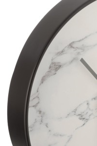 J-Line Marble clock - plastic - black - Ø 40 cm