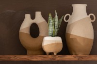 J-Line Vase Ear Ceramic Beige/Light Brown Large