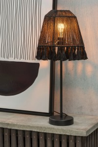 J-Line Mila table lamp - jute - black