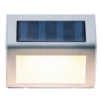4 Set LED solar outer light, for outside, wall lamp-metal and plastic in steel-blank, with integrated LED