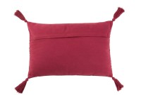 J-Line cushion Pattern Rectangle - cotton - dark red