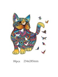 Logic Giochi Mandala Wooden Jigsaw Puzzle Cat/Cat, 23.4x28.5cm