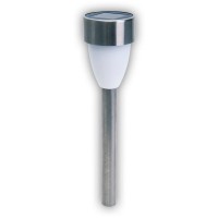 6 Set LED solar outer light with earth skewer made of stainless steel-colored metal and plastic, with integrated LED