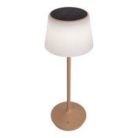 Solar battery lamp "Emmi" 38 cm high, umbrella Ø 13 cm, metal in almond and white plastic, for the outdoor area, dimmable CCT.