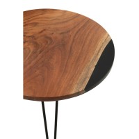 J-Line Bijzettafel Rond Acacia Hout/Epoxyhars Naturel/Zwart