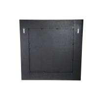 Tiess Black Wooden Veneer Mirror Square Gold Rim