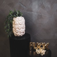 Vaas - Kusjes - Keramiek - Beige - 17x17x27cm