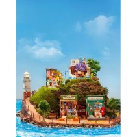 Robotime, DIY Huisje, Sea Holiday Restaurant, DS039, 10x9,x13cm