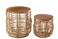 J-Line side table Ellen - rattan - natural