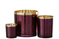 J-Line lantern Edge - glass - gold/burgundy - large