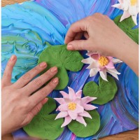 Okto clay 3D DIY Artwork with foam clay, Water Lilies, 10003, 30x40cm