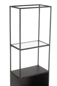 J-Line Rack Ricard Metal/Glass Black