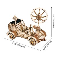 3D Wooden Solar Powered Puzzle Rambler Rover, Robotime, LS401, 18x8.5x13cm