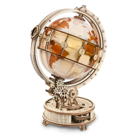 Wooden Puzzle 3D Globe incl. lighting, Robotime, ST003, 16.7x20.3x29.3cm