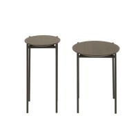 J-Line bijzettafel Rond - hout/metaal - donkerbruin - set van 6