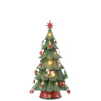 J-Line decoratie Kerstboom Ornamenten - polyresin - mix - S - LED
