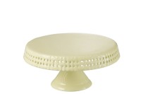 J-Line Cake plate - cake stand - ceramic - yellow - M