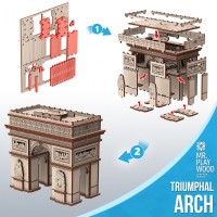 Mr. Playwood Triumphal Arch, 3D Wooden Puzzle, DIY Crafts, 10408, 16x10x17.8cm