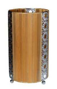 Fabric table lamp "Sheryl" made of metal, plastic and textile in brown, E14