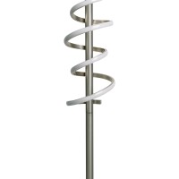 LED staande lamp "Belleza", moderne vloerlamp gemaakt van metaal en plastic in nikkel mat en wit, met stevig ingebouwde LED's, 140 hoog, verlichting voor woonkamer, eetkamer, slaapkamer of kantoor.