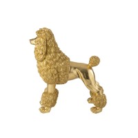 J-Line Poedel Staand Polyresin Goudkleurig Extra Large