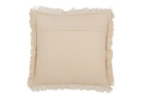 J-Line cushion Fringes Muslin - cotton - light beige