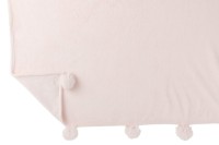 J-Line Plaid Pompom - polyester - light pink - 170 x 130 cm