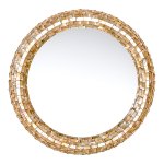 Chelsae Cream Poly Round Shell Mirror Large