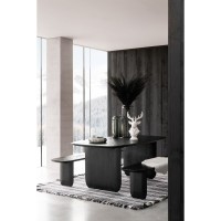 J-Line Eettafel Acaciahout Zwart