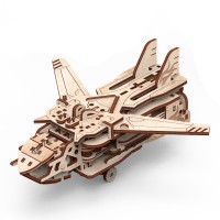 Mr. Playwood 3D Wooden Puzzle Transformer Robot/Airplane, 10103, 7(10)x15(21)x20(24)cm.