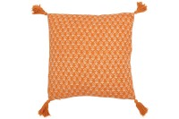 J-Line cushion Flowers + Tassels - cotton - orange