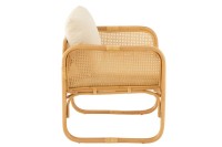 J-Line armchair + cushion - rattan/textile - natural/white