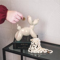Ornament- Spaarpot Ballon Hond- Keramiek- Zand-17x7x17cm