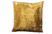 J-Line Kussen Omkeerbaar Sequin Rood/Goud