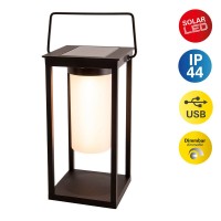 LED camping/skirting lamp H: 28cm, for outside, skirting lamp - metal and plastic in black, with integrated LED