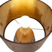 Ceramic table lamp "Bronco", table lamp, ceramic, beige/gray, with E14 socket, for dining room, living room, hallway or office, 39 cm high