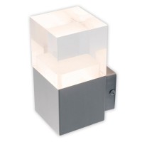 LED external wall lamp "Leah" made of metal and plastic in steel-blank, integrated LED
