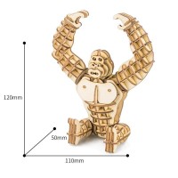 Robotime, 3D Houten Puzzel Gorilla, TG201, 11x5x12cm