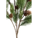 Twig Plant Green Long Needle Pin Spray With Cones