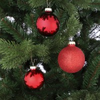 Kerstballen Set - 42 Stuks - Ø7 cm - Glas - Rood
