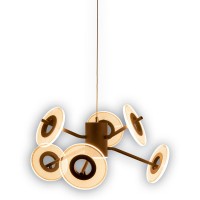 LED Pendelleuchte "DISCUS" aus schwarzem Metall und weißem Kunststoffmit fest verbauten LEDs, Hängelampe für Esszimmer, Wohnzimmer, Diele oder Büro mit einem Øvon ca. 57 cm