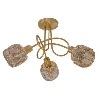 3-seater LED spot "Josefa" gold, metal ceiling lamp in gold for living room, bedroom, dining room, with E14 socket, for dining room, living room, hallway or office, Ø38 cm