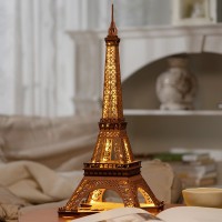 3D Wooden Puzzle Night of the Eiffel Tower, Robotime, TGL01, 22x21.3x53cm