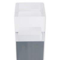 LED outer socket light "Leah" made of metal and plastic in steel-blank, integrated LED, path lights