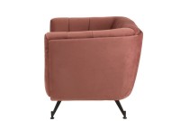 J-Line lounge chair 1-seater - textile/wood/metal - antique pink