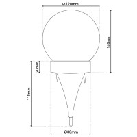 3 Set LED solar table lamp/ground skewer "Crackle" Ø 12cm, for outside, table lamp-plastic and glass, white, with integrated LED