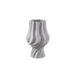 Clair Taupe Ceramic Matt Glazed Swirl Pot On FootS