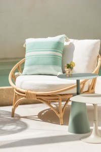 J-Line chair + cushion - jute/textile - natural/white